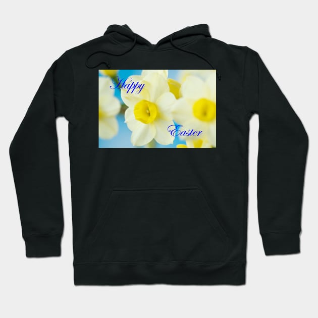 Narcissus  'Pacific Coast'  Daffodil with Happy Easter message Hoodie by chrisburrows